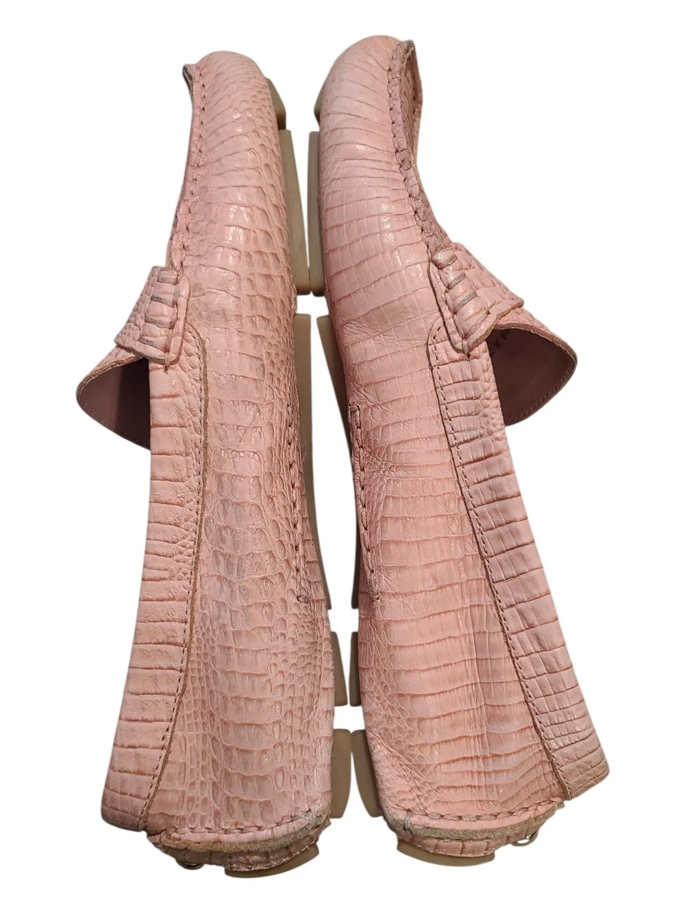 Cole Haan Blush Croc-Embossed Leather Penny Loafers
